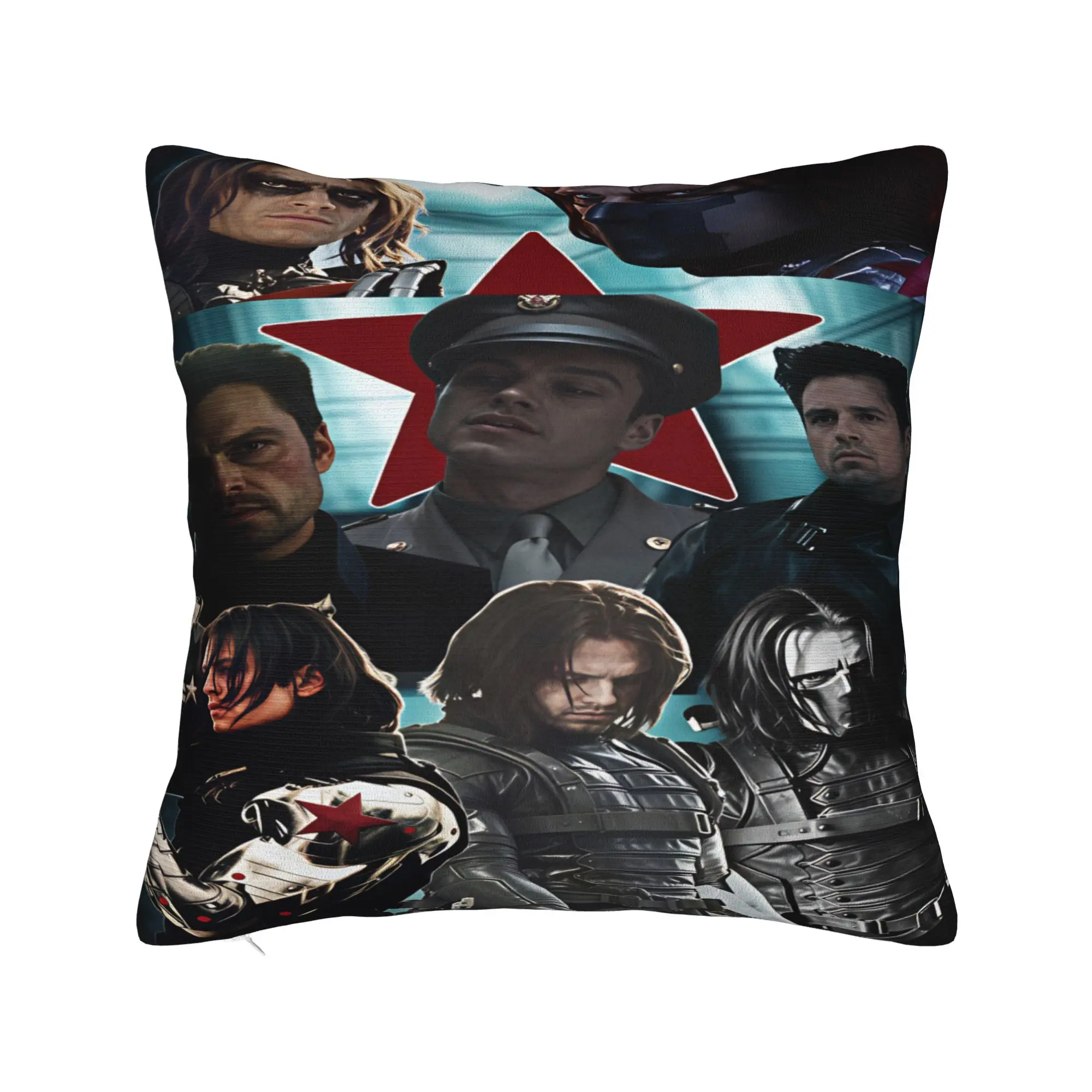 Pillow Cover Bucky Barnes Winter Soldier  Cute Funny Pillow Case For Living Room Sofa Pillowcases