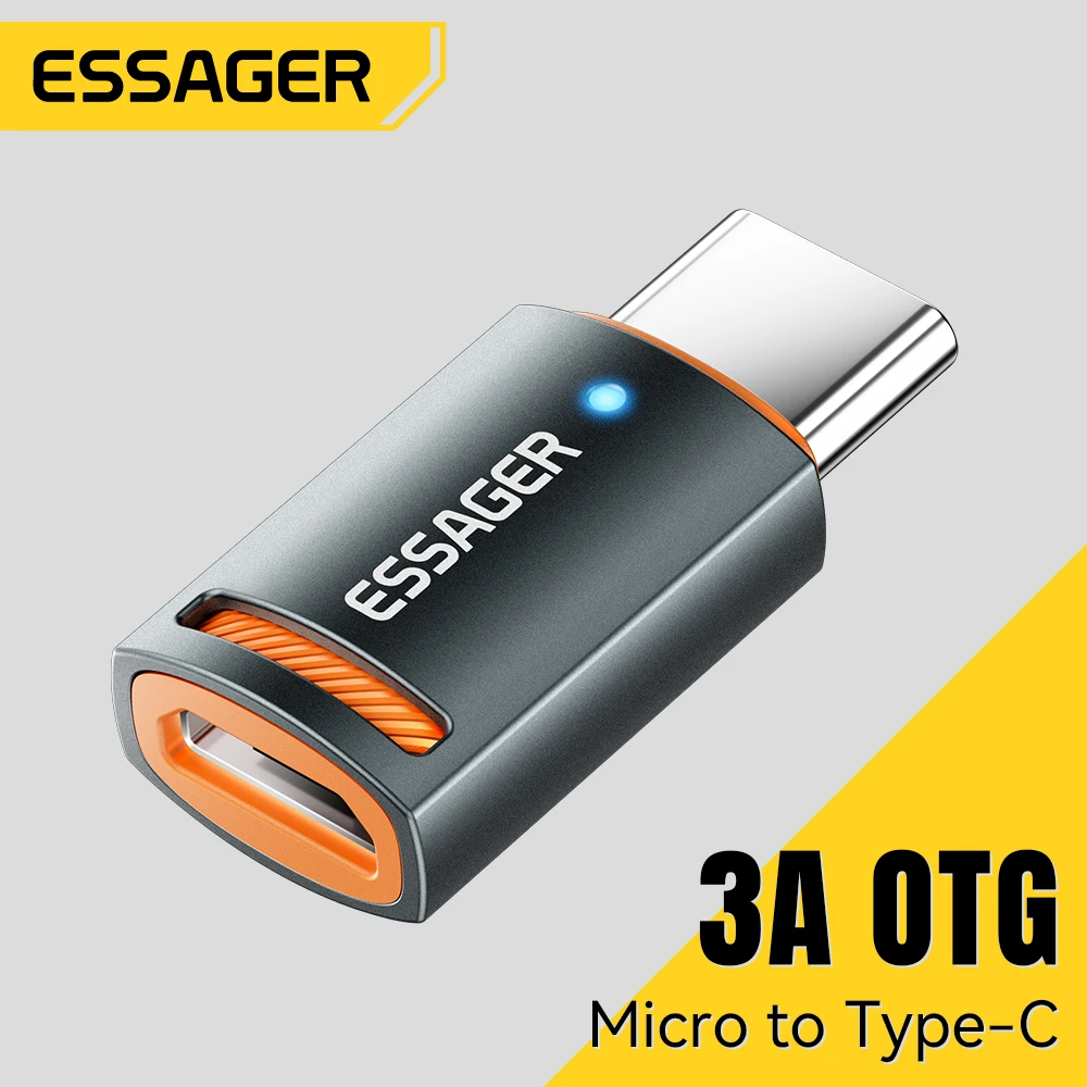 Essager USB 3.0 OTG Adapter Type C Female to USB Male Converter USB To Micro ip Fast Charging Adapter For Laptop Macbook Samsung