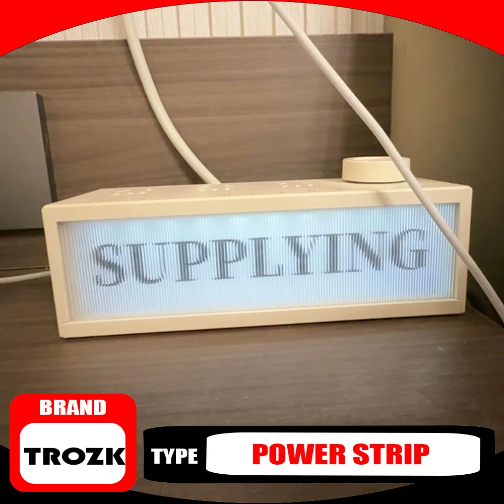 Trozk 36W Power Strip Gallium Nitride Charger 1.7m Fast Charging Socket Desktop Esports Patch Panel USB Unique Decoration