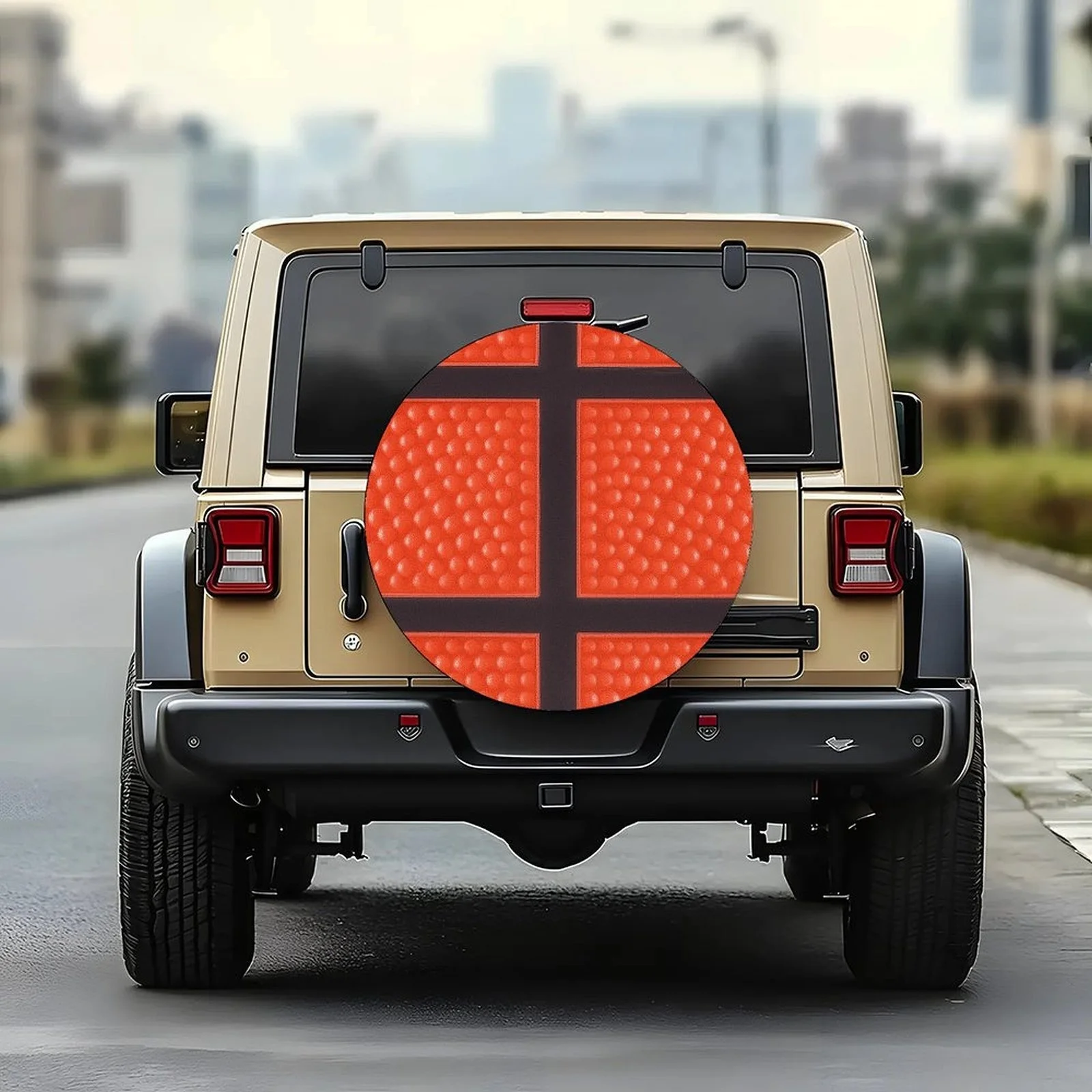 Basketball Texture Spare Tire Cover Durable Waterproof Wheel Protector Universal Fitment