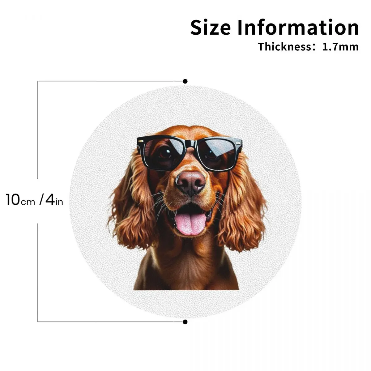 Funny Cool Cocker Spaniel Wearing Sunglasses Coasters PVC Leather Placemats Non-slip Coffee Mats for Decor Dining Pads Set of 6