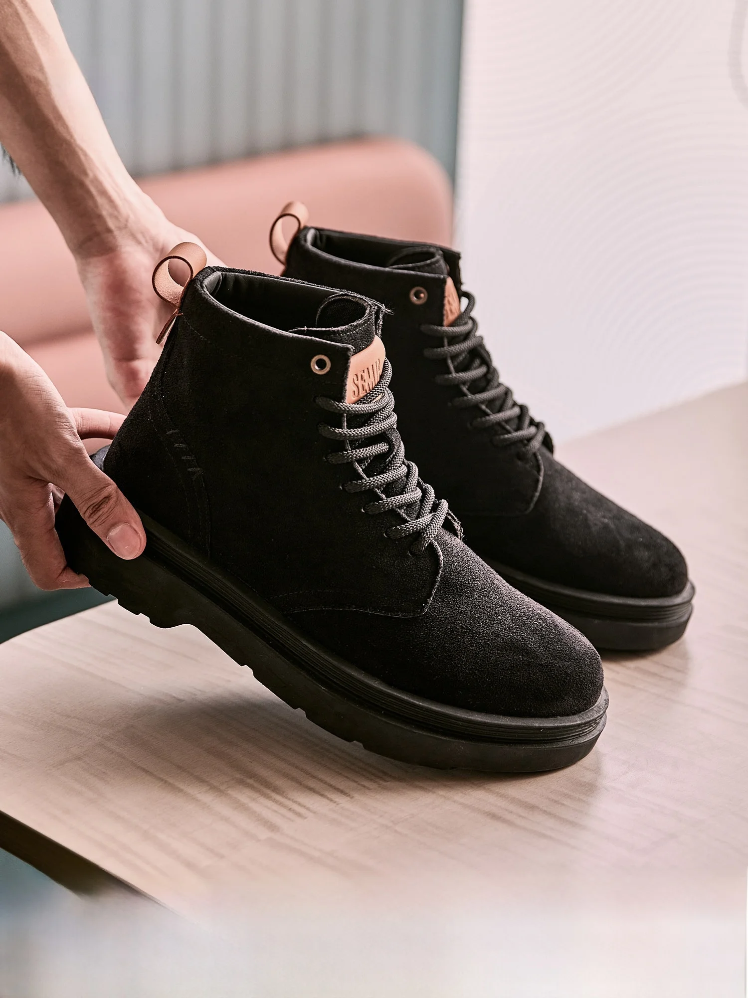 

Semir Men's Boots Casual Thi Bot Heightening Workwear Boots Retro Sle Winter Collection Youth Trendy Me