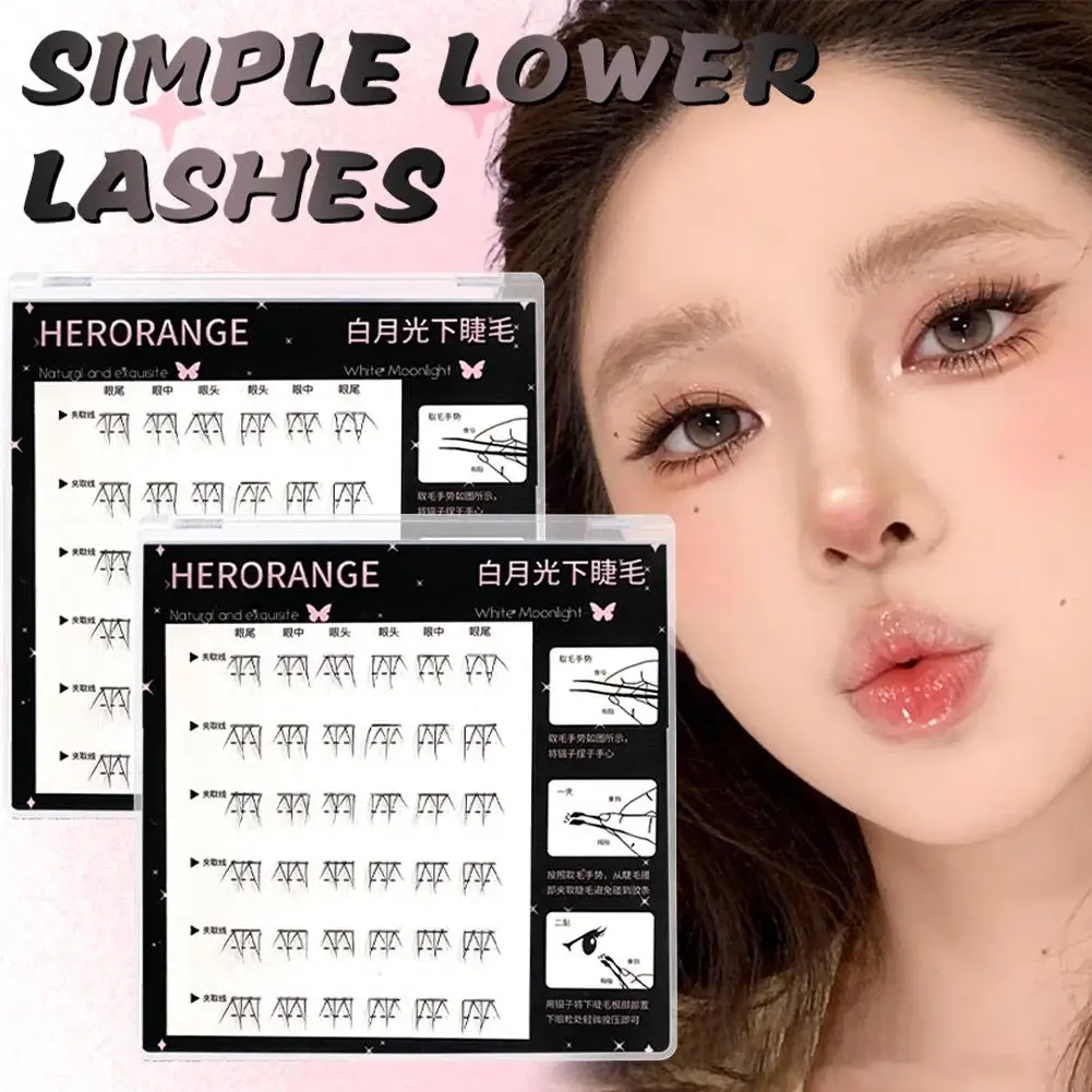 Natural Clear False Eyelashes Lower Lashes Self Adhesive No Glue Needed Mixed Length C Curl Black