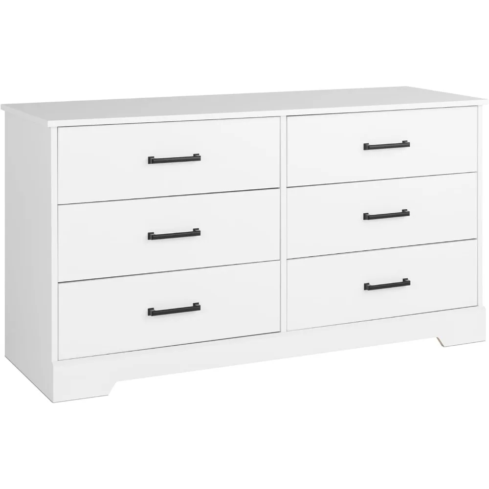 

Double Drawer Dresser, 18.25in x 53.25in x 28.5in, Rustic White