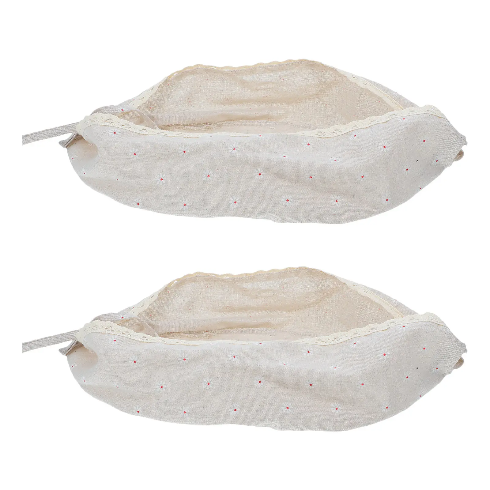 2Pcs Picnic Basket Fabric Liners Soft Washable Cloth Liners for Wicker Baskets Rectangular Replacement Basket Cover Organizer view 4