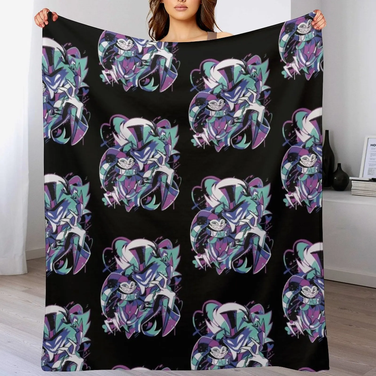 Fizzarolli Fizzamodeous Summer Splatter Throw Blanket Wrinkle Resistant Lightweight Blanket