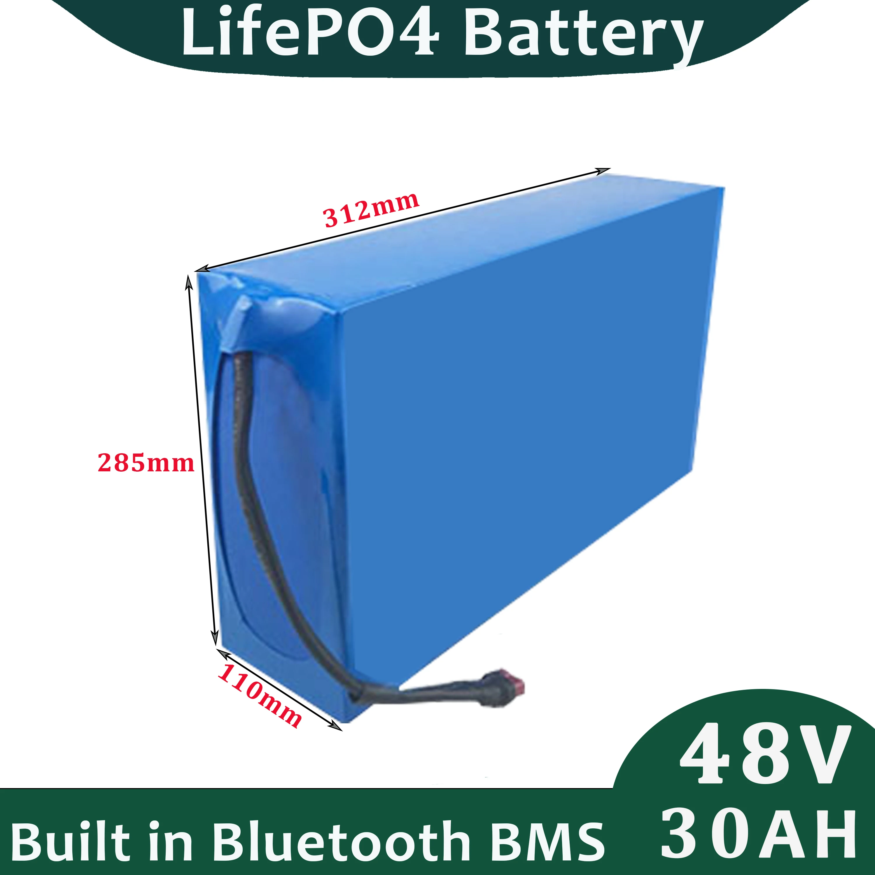 Built in Bluetooth BMS 48V 30AH LifePO4 Battery Pack For Golf Cart