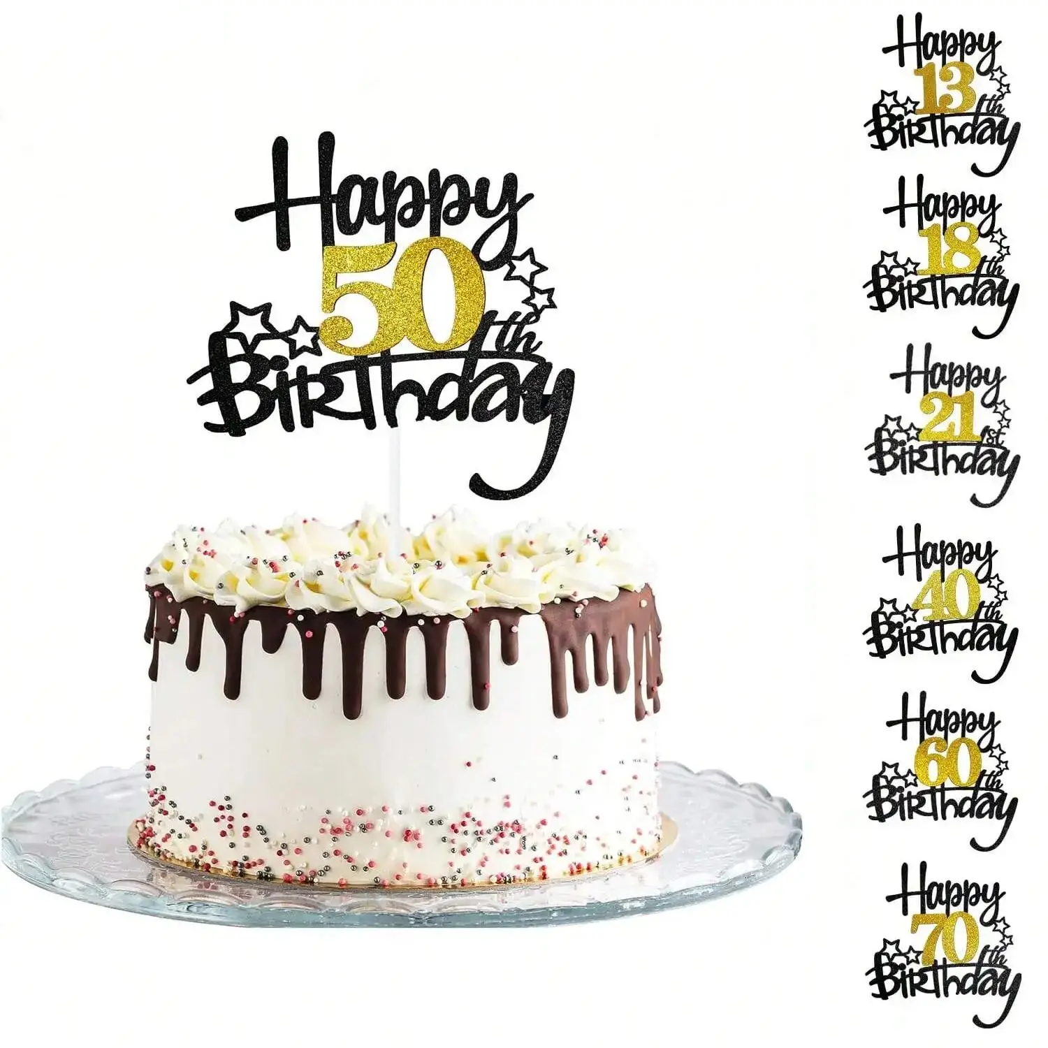 1 Stück Happy Birthday Cake Top Insert, alles Gute zum Geburtstag Kuchen Dekoration, Jubiläums feier bunte Geschenk Insert Lieferungen.