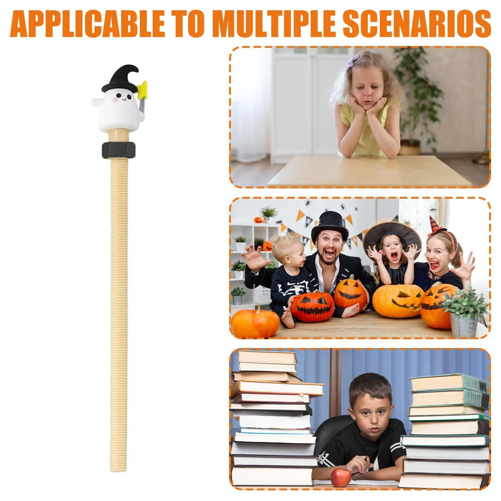 Fidget-Bleistift aus Holz, Halloween-Sensorspinner, Fidget-Bleistift, geräuschloses sensorisches Werkzeug, Lernzubehör für besondere Bildung, Schule