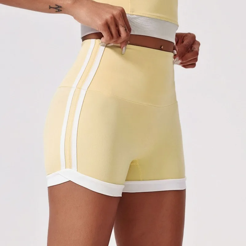 

Шорты для йоги с высокой талией и подъемом бедер, облегающие брюки персикового цвета и компрессионные брюки для занятий спортом и фитнесом