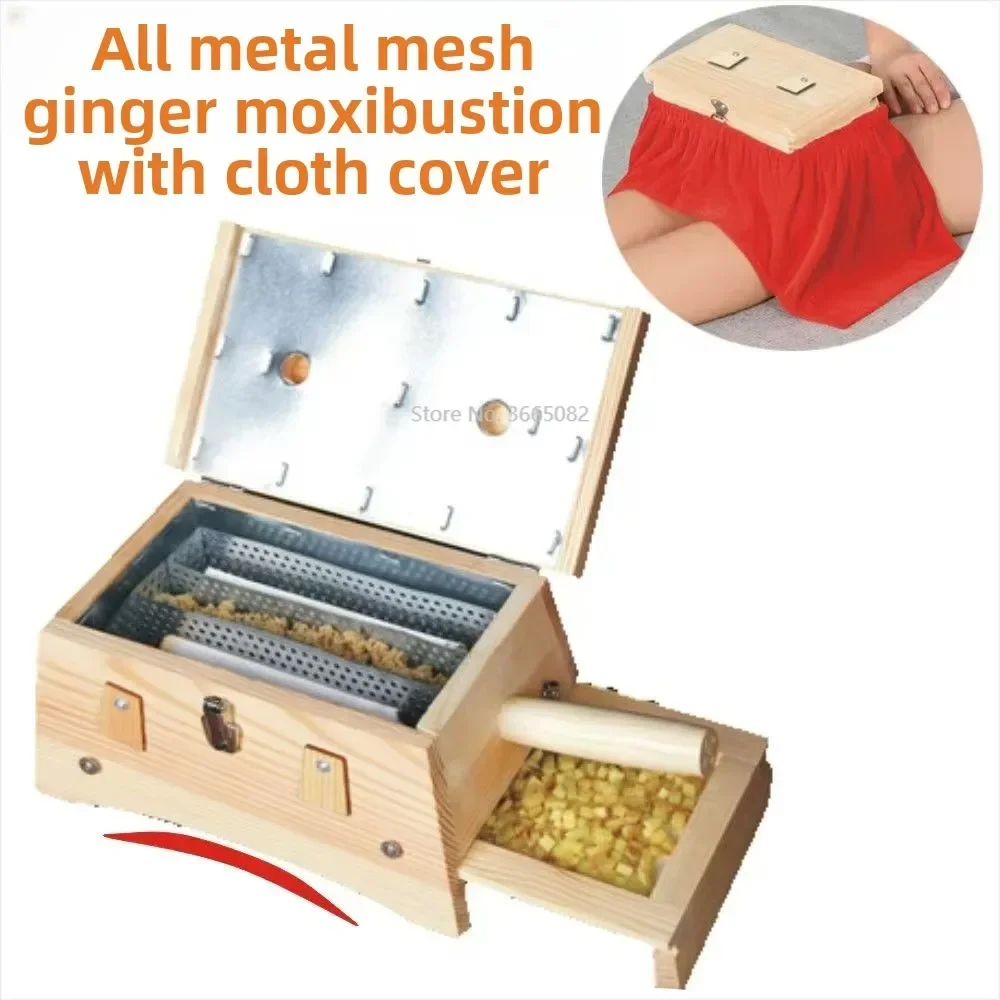 Wooden 6/8-hole/needle Moxa Burner Box Moxibustion Thermotherapy Relaxation waist/belly for Smokeless Moxibustion Roll Massager