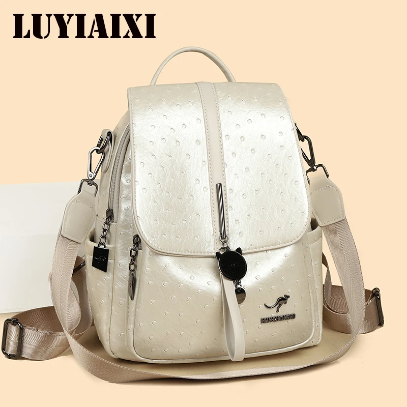 

Оригинальный брендовый рюкзак с широким ремнем, высококачественная кожаная женская сумка через плечо, школьная сумка, модный дорожный рюкзак большой вместимости