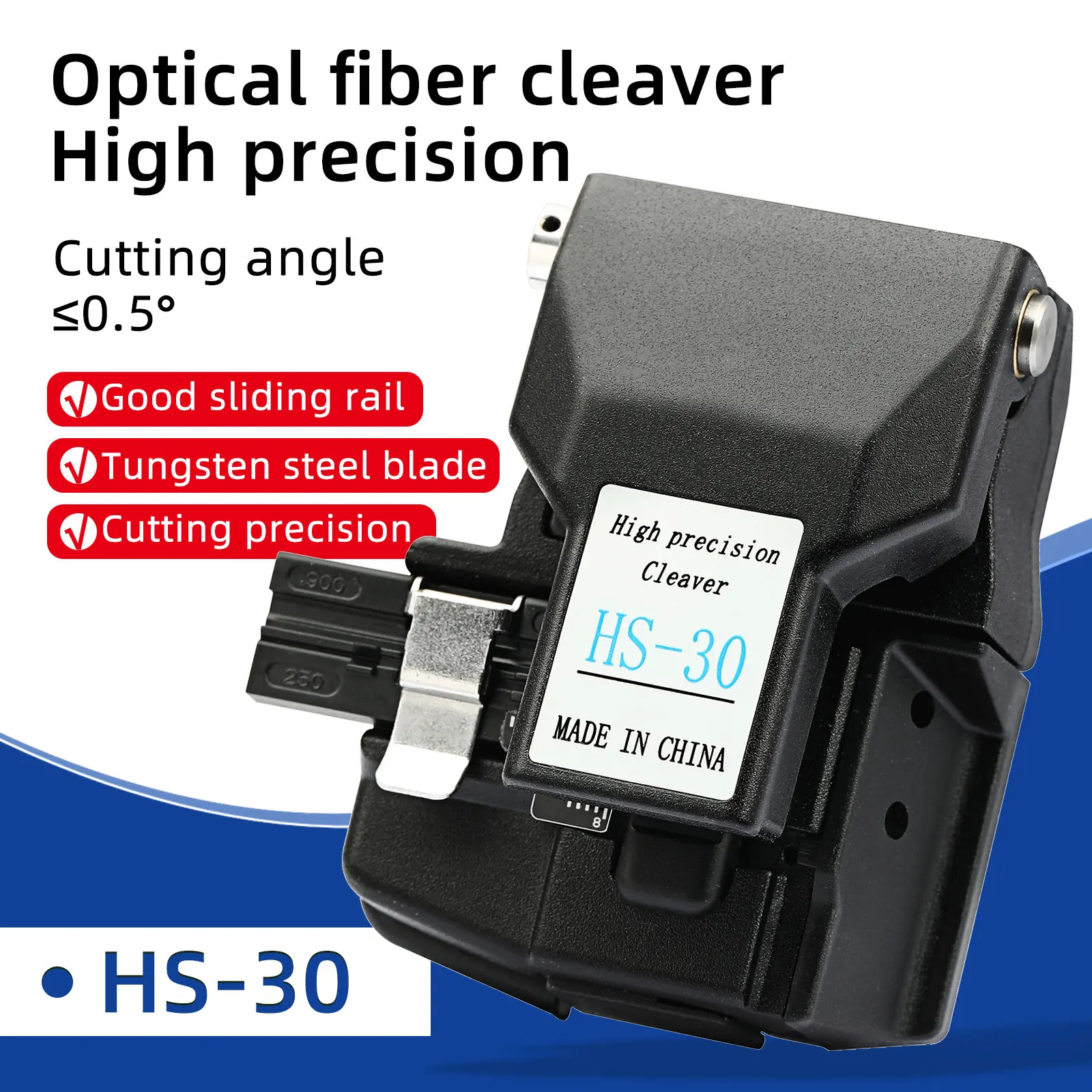 

High Precision HS-30 Optical Fiber Cleaver Fiber Optics Cutter Comparable For Fujikura Fiber Cleaver CT-30 KELUSHI