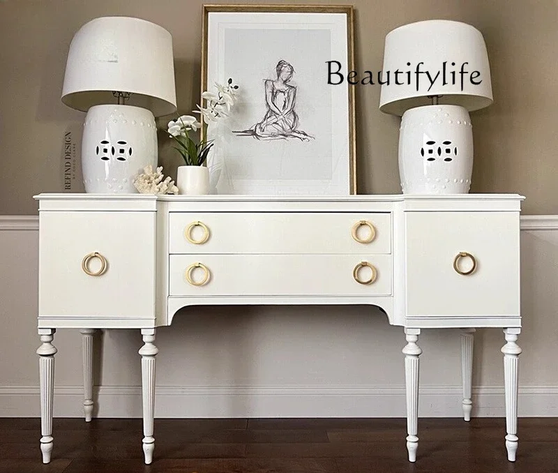 

qU American light luxury door cabinet villa high-end decorative cabinet modern solid wood living room dining side cabinet