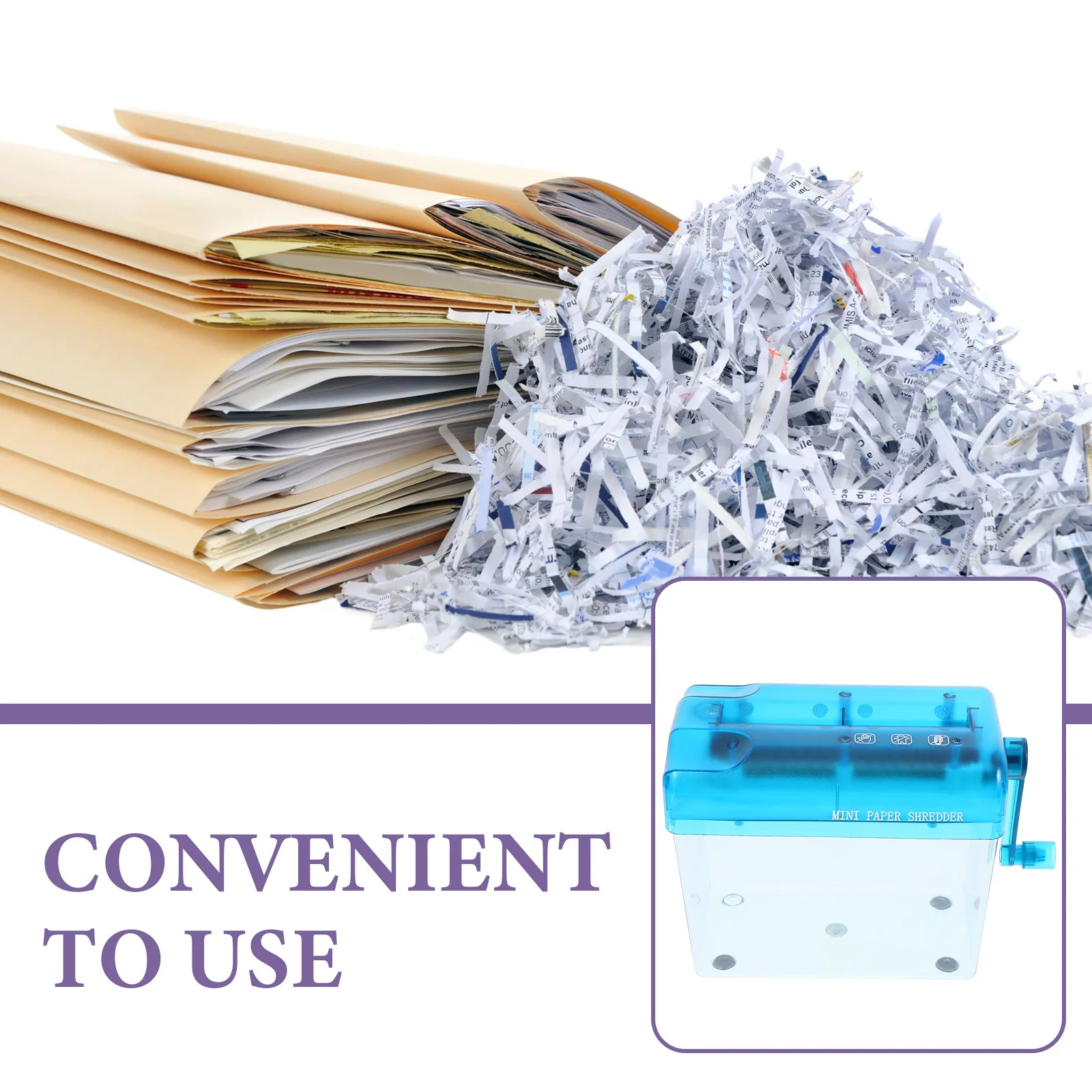Hand-cranked Paper Shredder Handheld Desktop Accessories Operated Stainless Steel Manual Compact