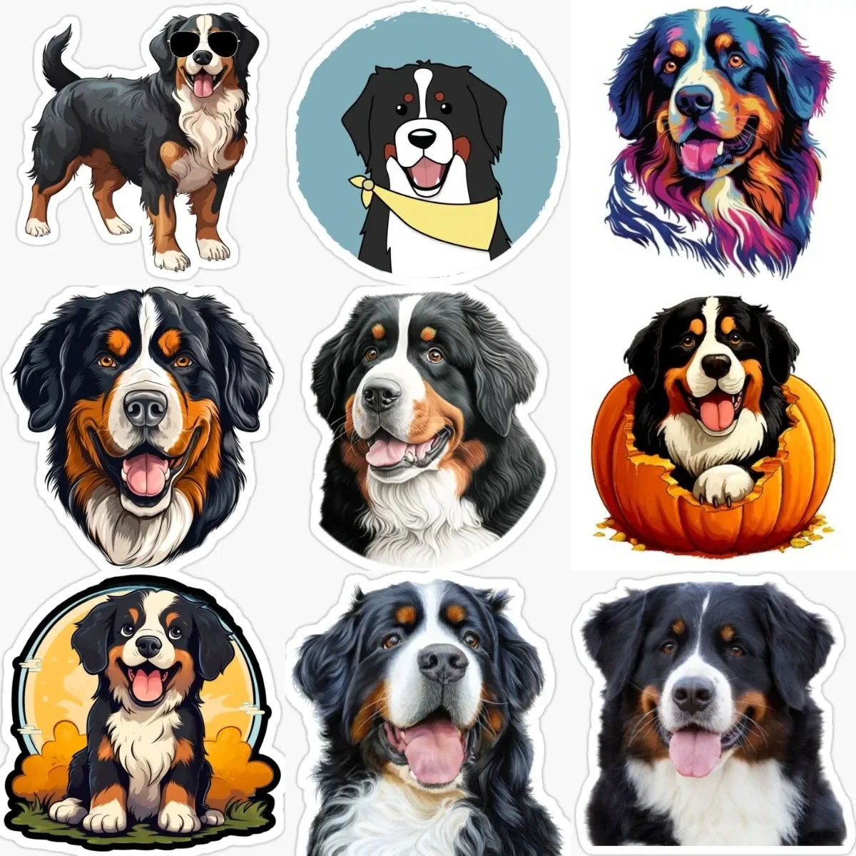 Bernese Mountain Dog Cute Creative PVC Stickers Motorcycle Window Truck Off-road Car Bicycle Table Wall Room Fridge Helmet