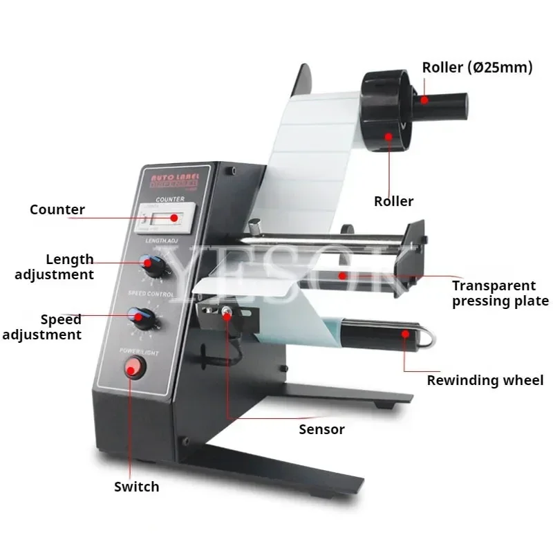 Auto Label Dispenser Device Automatic Sticker Separating MachineAL-1150DNEW Digital Control4-140mmLabel stripping machine