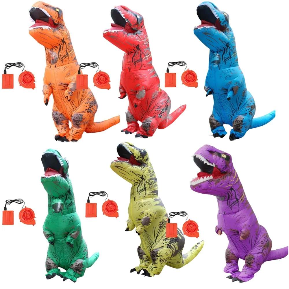 Tyrannosaurus Cosplay Costumes Jurassic Park Movie Inflatable Clothing Funny Catoon Doll Costumes Halloween Celebration