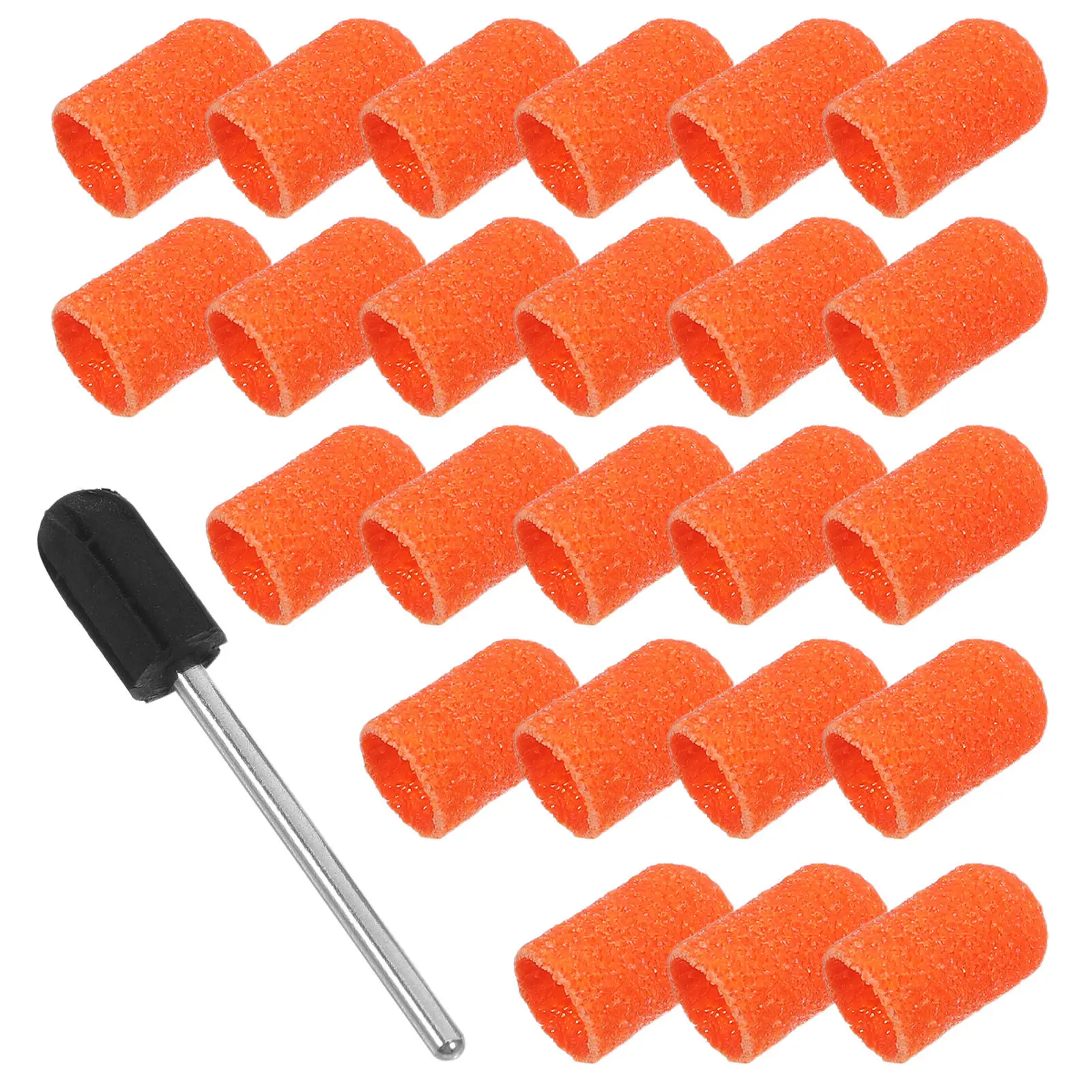 30 set di bande abrasive per unghie con gambo da 7 mm, grana fine, per trapano elettrico per unghie, manicure, pedicure, rimozione gel e acrilico, cura dei piedi.