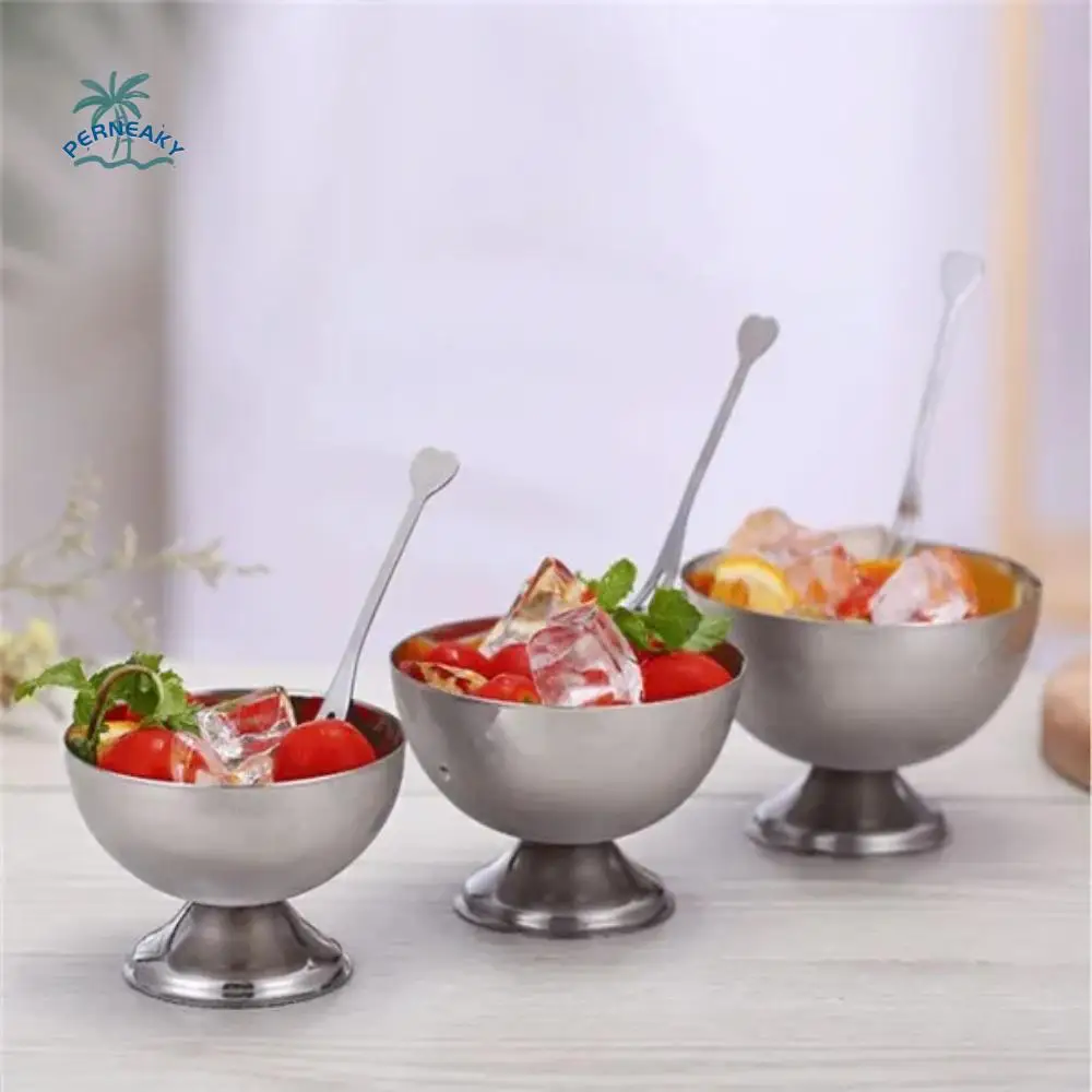 

Multi -purpose Anti -rust Stainless Steel Ice Cream Cup Smooth Surface Anti -fall Salad Bowl Bar Supplies Sorbet Bowl Party