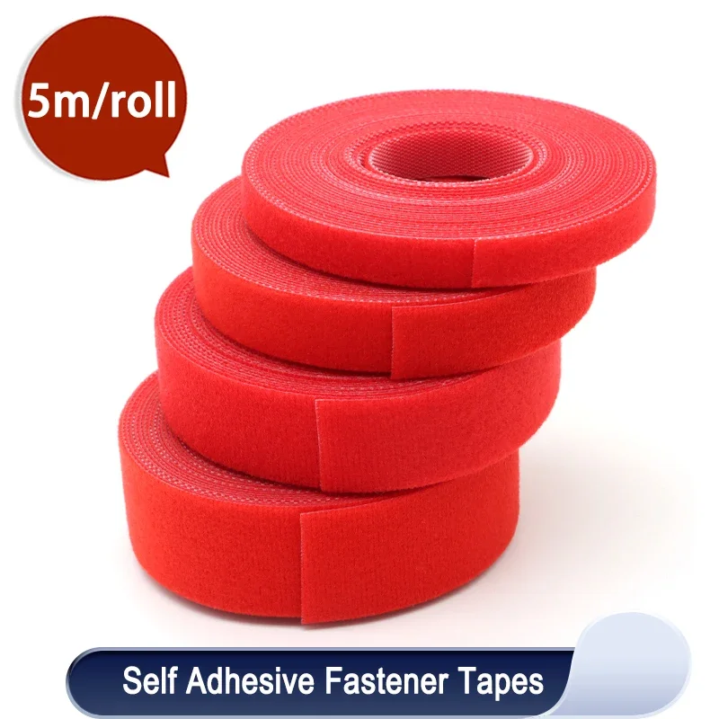 

Cable Ties Reusable Loop Bundle Red Self Adhesive Nylon Strap Organizer Clip Wire Holder Management Fastening Tape DIY