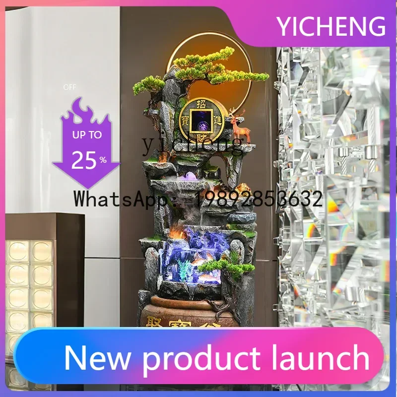 

B1 rockery flowing water fountain ornament indoor circulating water landscape floor fish tank lucky transfer ball decoration