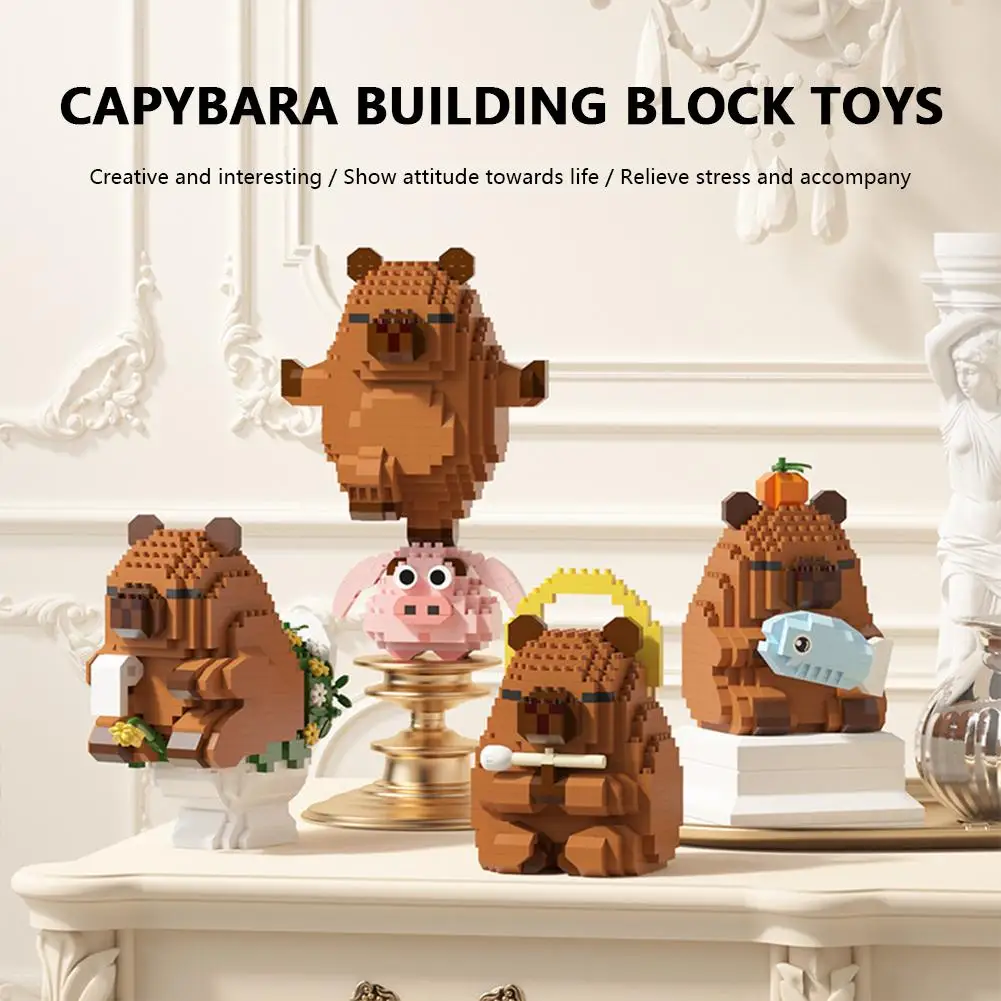 Capybara Building Blocks Set Premium Material Safe Educational Toys for Kids Creative Assembly Learning Cute Animal Shapes