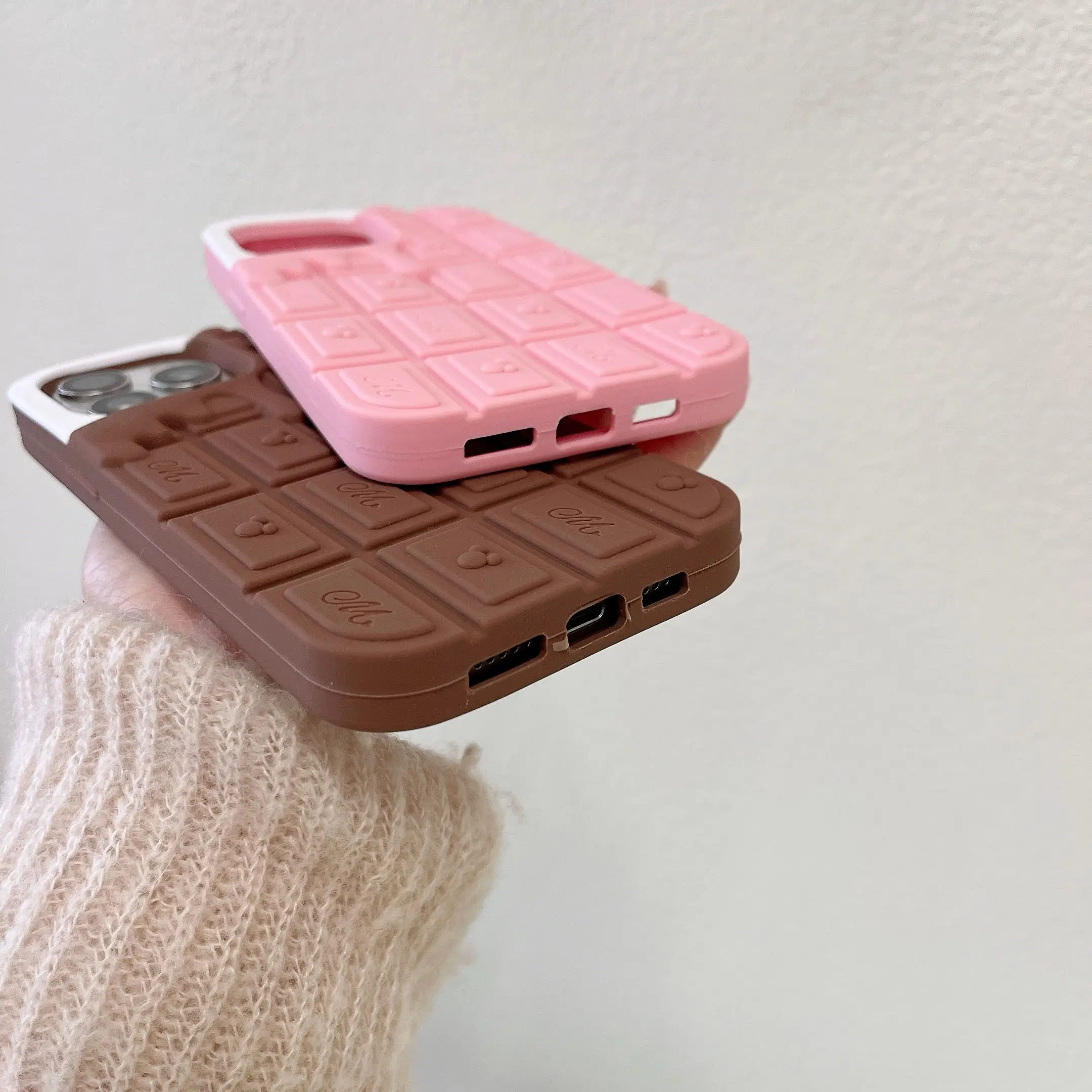 ثلاثية الأبعاد الشوكولاته الآيس كريم لينة سيليكون جراب هاتف آيفون 12 13 14 15 16 برو ماكس مكافحة الإفلات غطاء لطيف ملحقات الهاتف المحمول #4