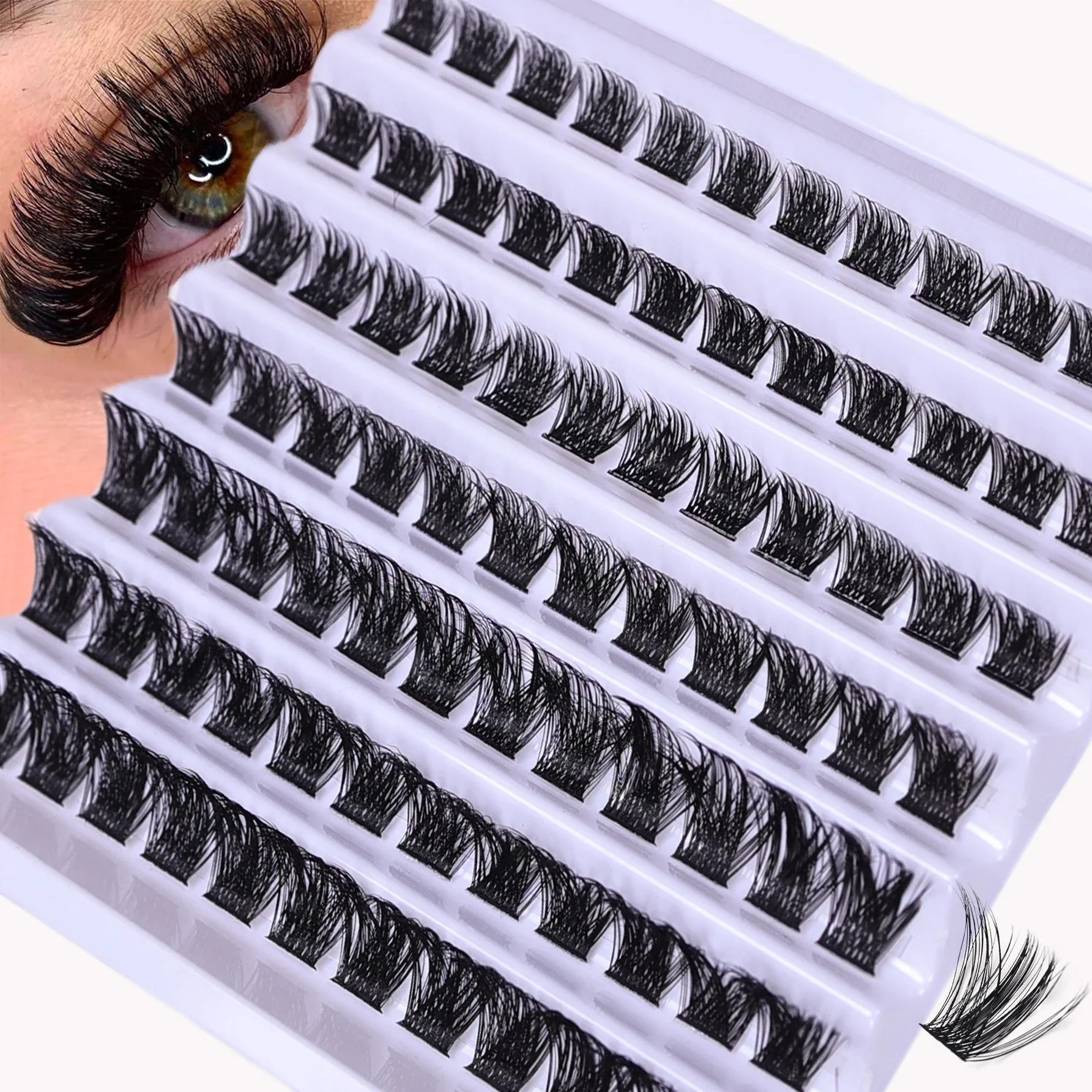 Lash Clusters 84pcs Cluster Lashes 8-16mm Wispy Individual eyelashes  Natural Look Lashes D Curl Fluffy Cluster Lash DIY Eyelash