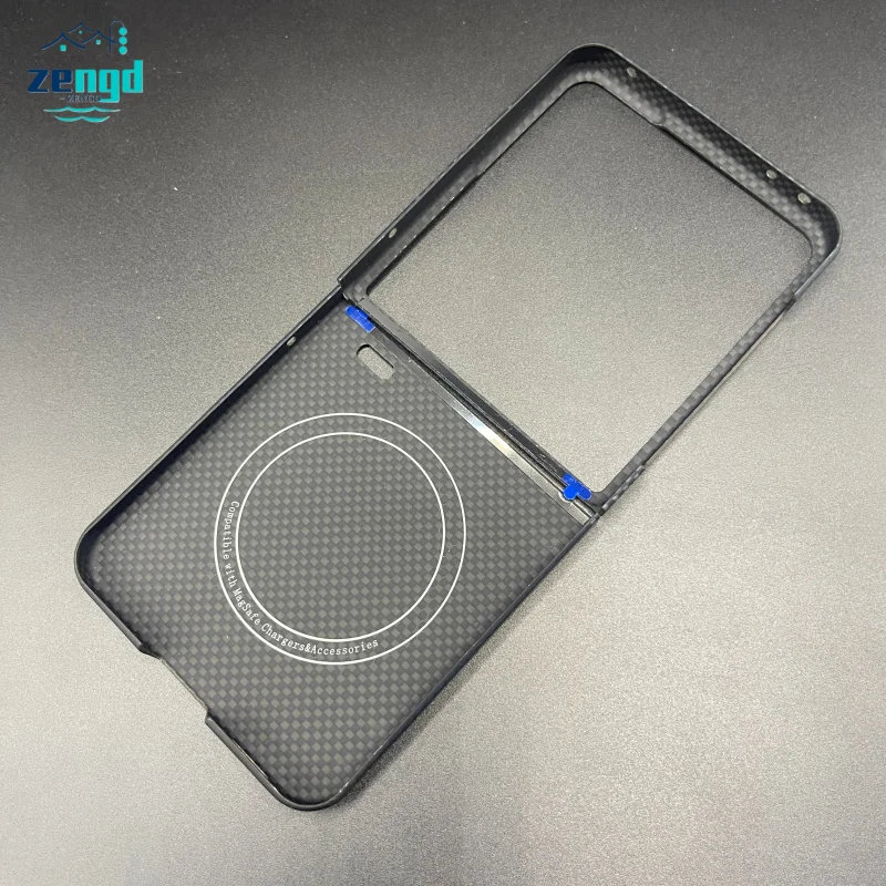 حافظة لهاتف Honor Magic V Flip 2 شحن لاسلكي مغناطيسي من ألياف الكربون الأراميد غطاء حماية كامل مضاد للسقوط ومضاد للخدش