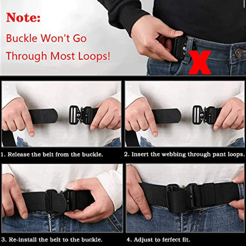 Tactical Belt Magnetic Buckle Genuine Quick Release Outdoor Military Belt Soft Nylon Sports Accessories Men Women Black Belt