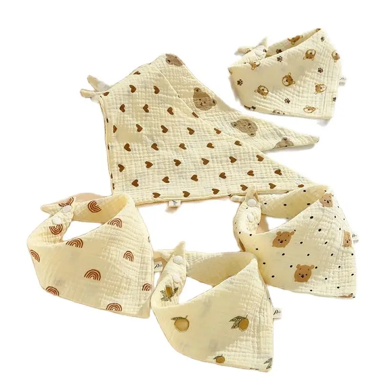 

5 шт., детский треугольный хлопковый нагрудник, на возраст 0-2 года