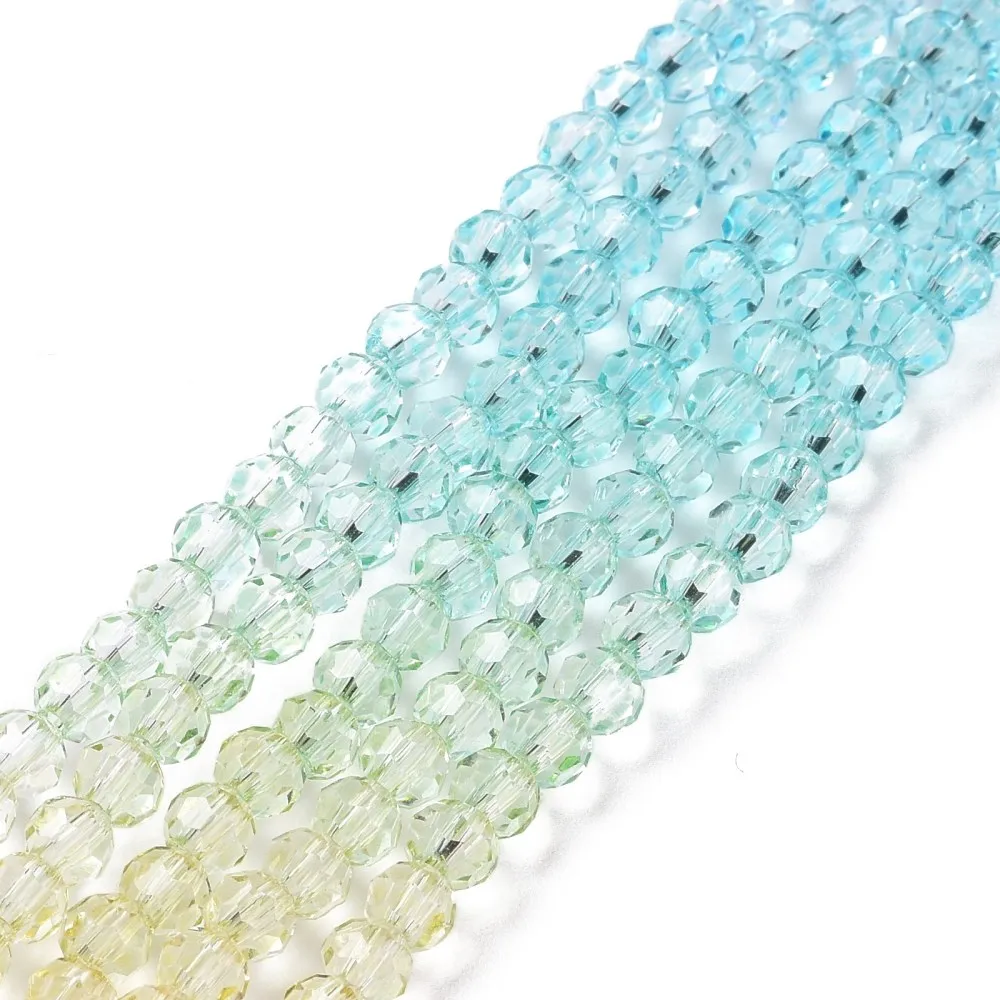 

20 Strand Transparent Glass Beads Strands Colorful Faceted Round Beads 4~4.5mm for jewelry making Decor,about 90~95pcs/strand