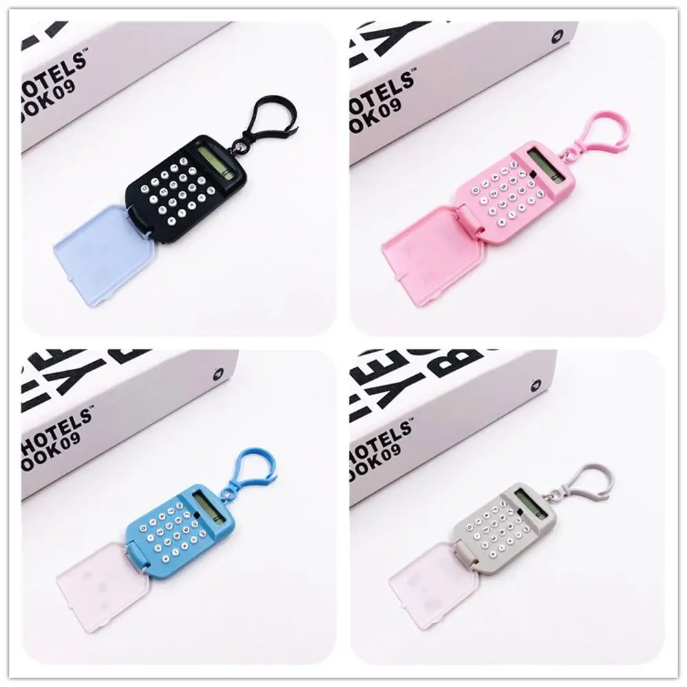 Button Battery Cute Cartoon Pocket Size Key Ring Student Supplies Calculator Calculating Tool Stationery School Office Supplies