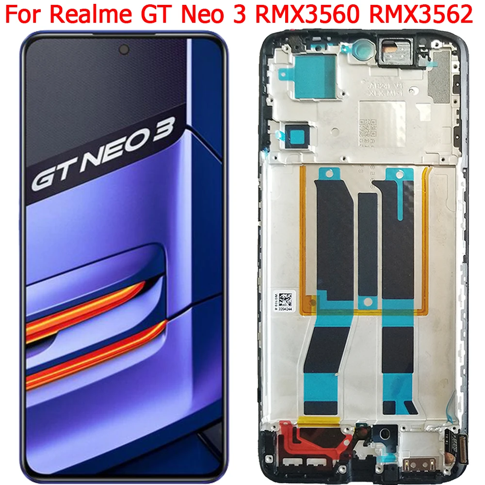 GT Neo3 LCD For Realme GT Neo 3 Display Touch Sceen With Frame 6.7\