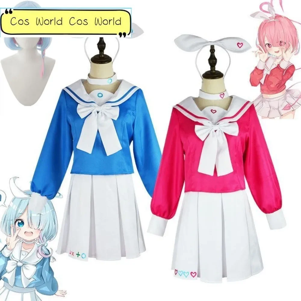 Game Blue Archive Project MX Arona Cosplay Costume Wig Anime NPC AI Rose School Sailor JK Uniform Hallowen Role Play Suit