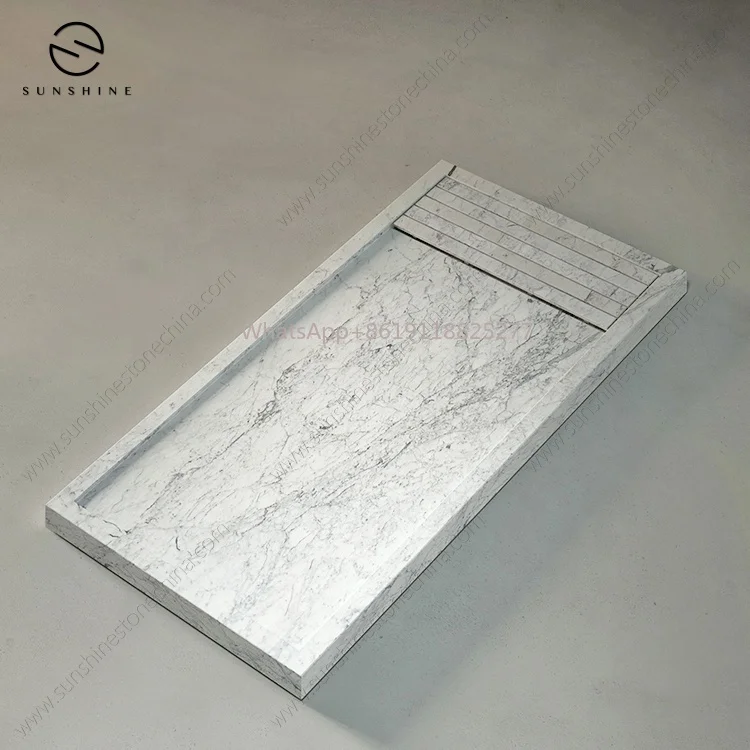 1400X800 Custom Made Natural Marble Outdoor Walk In Bath Wet Room Gradient Stone Shower Base Shower Trays