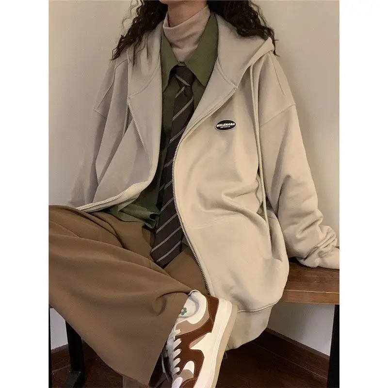 CGC 2024 New Autumn Winter Hooded Zip-Up Women Casual Long Sleeve Hooded Sweatshirts Korean Fashion Oversized Hoodie Clothing