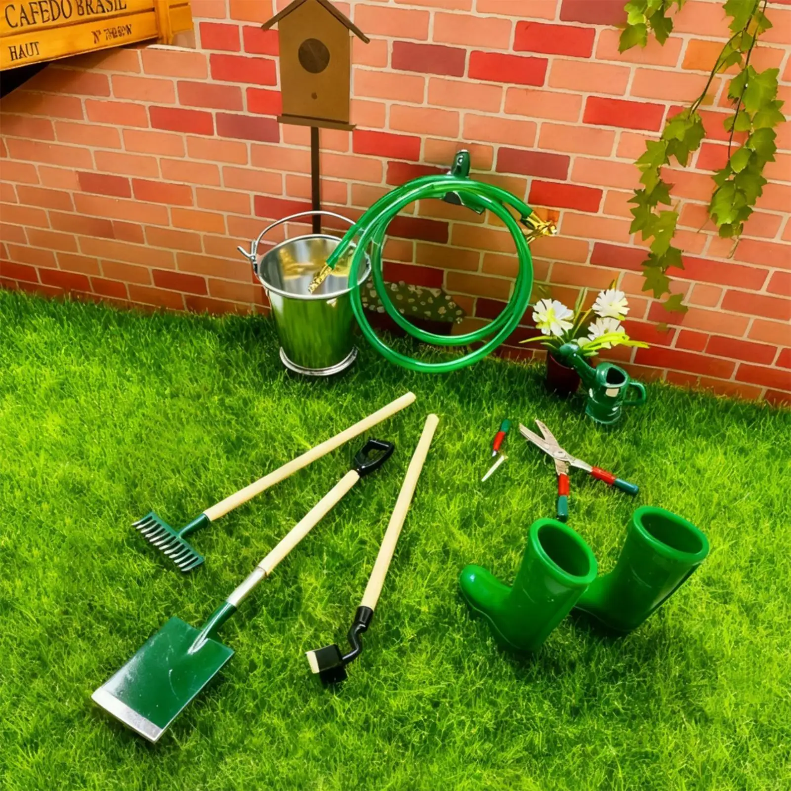 

Miniature Doll House Accessories Realistic With Rake 12Pieces Gnome Garden Farming Tools For Collectors Boys Girls Kids Backyard