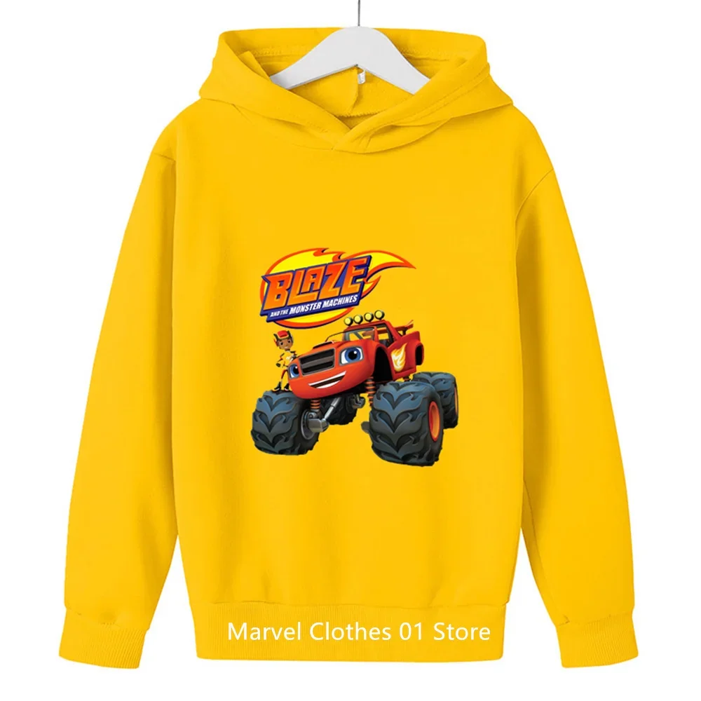 Blaze and the Monster Machines Car Hoodie Kids Kawaii Autumn Sweatshirt with Hooded Casual Comfortable Cute Children Clothing