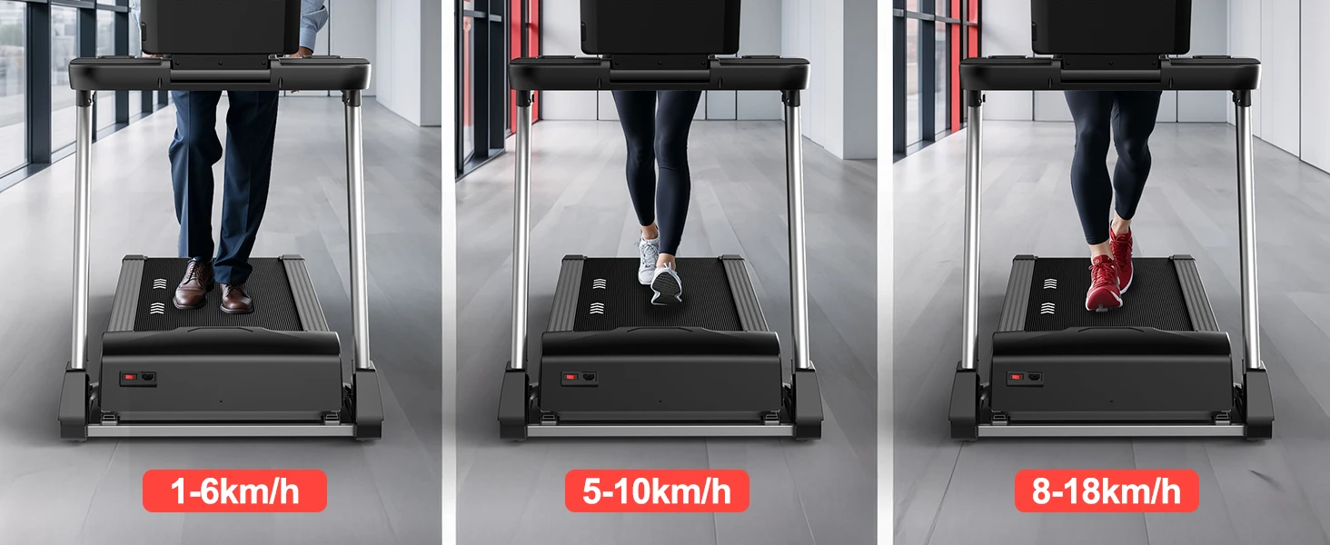 Klappbares Laufband | 18 Stufen automatische Neigung | 18 km/h Höchstgeschwindigkeit | 4,5 PS Motor | Laufband mit 150 kg Tragfähigkeit für Heimfitness – Detail 3