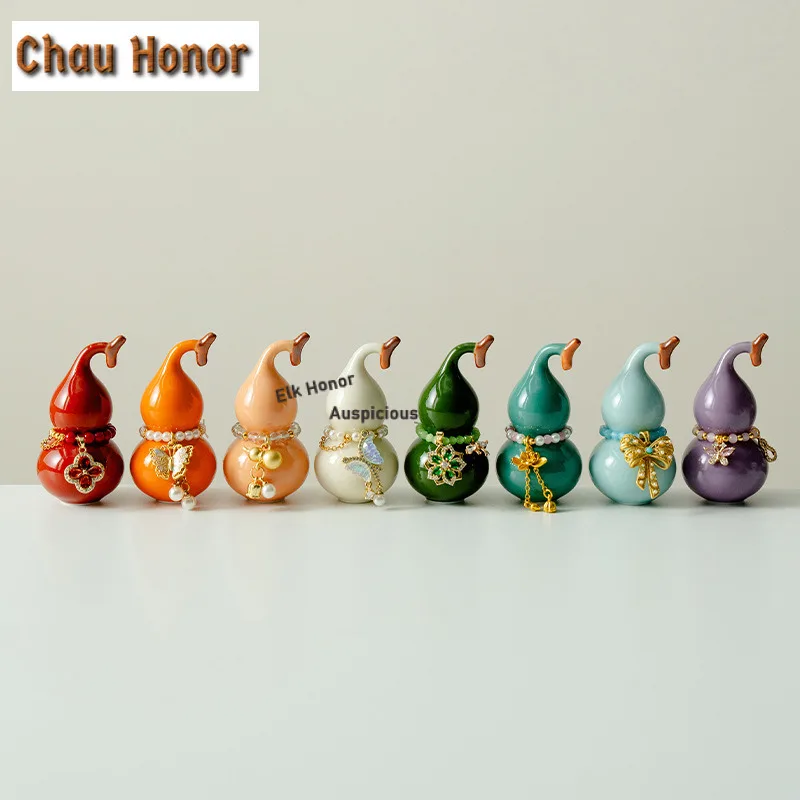 

8 шт./компл. изысканная восьмицветная фарфоровая тыква для чая, домашнее животное, аквариум ручной работы, ландшафтный дизайн, чайная фигурка, игровые игрушки, чайная статуя, украшения