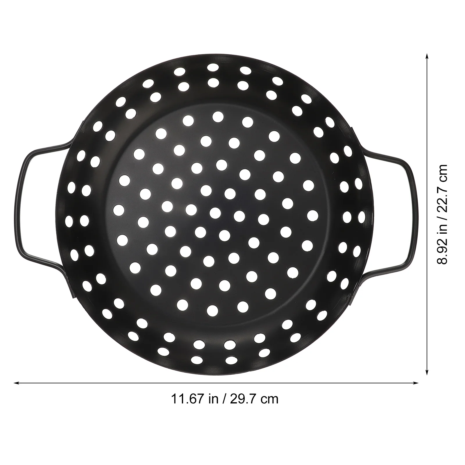 

Round Grill Pan Barbecue Baking Tray Outdoor Non Stick Multi-use Plate Basket Carbon Steel Spray Non-stick