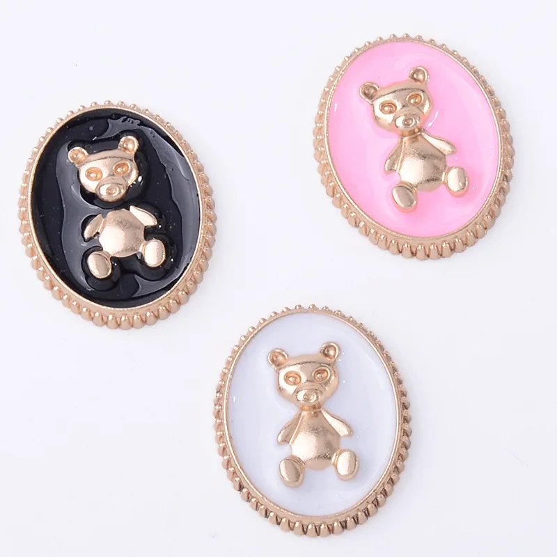 

DIY handmade Internet celebrity trend hole shoes oval bear flower plate accessories clothing bag DIY alloy accessories