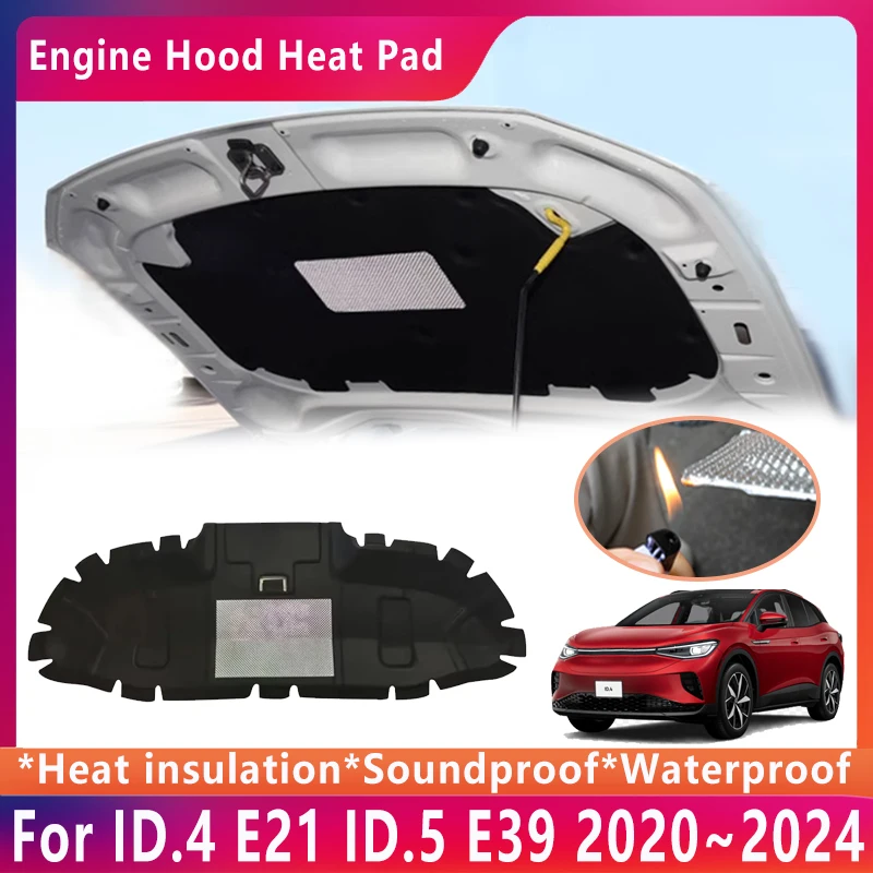 

Front Hood Insulation Mat For Volkswagen VW ID.4 E21 ID.5 E39 2020 2021 2022 2023 2024 Engine Soundproof Cotton Car Accessories