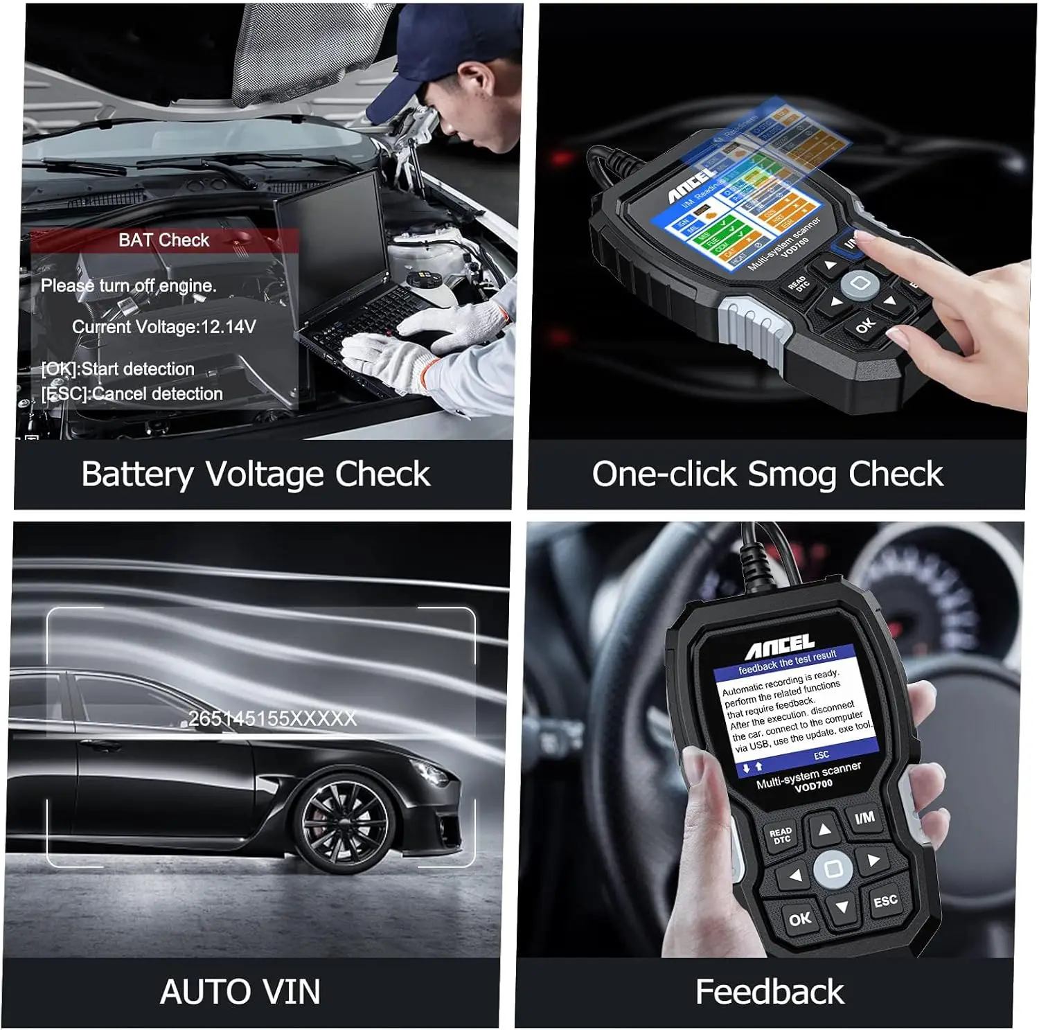 Scanner VOD700 OBD2 para Volvo - Ferramenta de diagnóstico de função completa com reinicialização ABS, TPMS, EPB