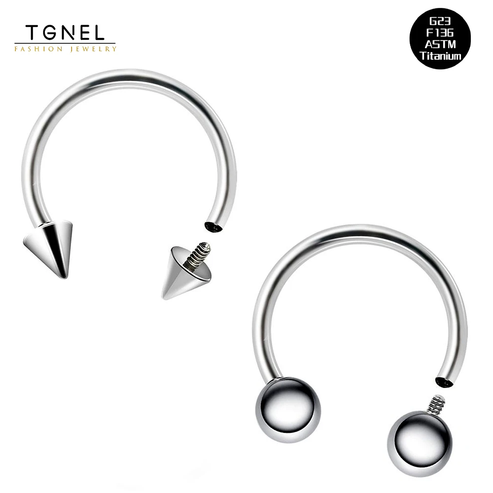 Nose Ring G23 Titanium 16G Eyebrow Lip Navel Belly Piercing Ring Helix Tragus Cartiage Earrings Septum Horseshoe Body Jewelry