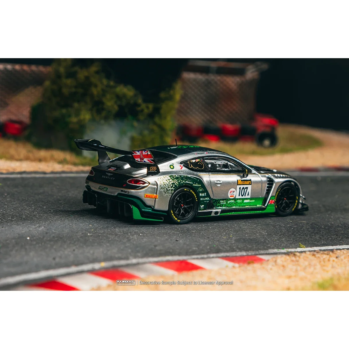 ما قبل البيع TW بنتلي كونتيننتال 1:64 GT3 باثرست 12 ساعة 2019 الفضة دييكاست نموذج سيارة مجموعة اللعب Tarmac Works #4