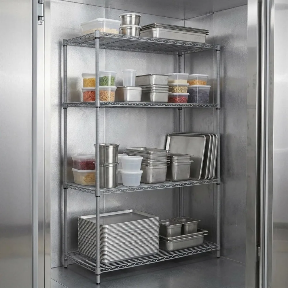 WR54-1472GY-5 5-Shelf Wire Shelving Unit, NSF-Certified Heavy-Duty Adjustable Rack for Garage, Warehouse & Workshop,, Custom