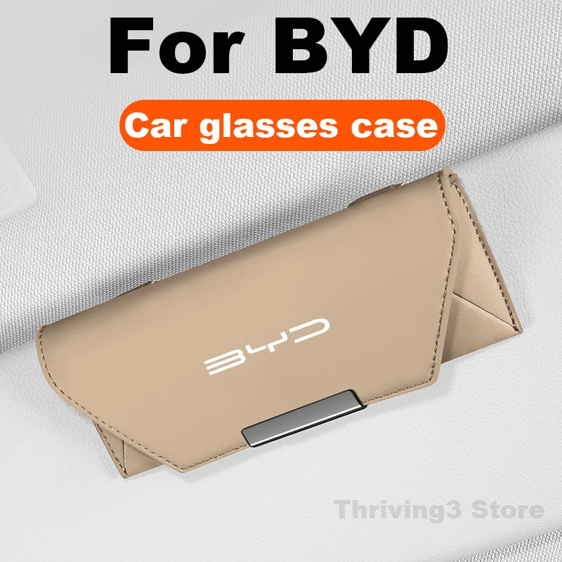 

Leather Car Glasses Case For BYD SEAL U E2 Dolphin TAN Shark KING Seagull Atto 3 4 HAN 2021-2024 2025 Sun Glasses Storage Box